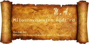 Miloszavlyevits Alárd névjegykártya